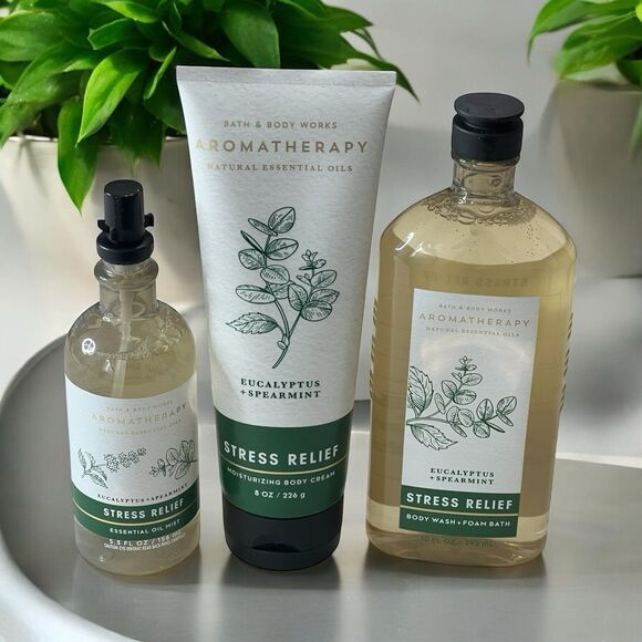 Bath Body Works Aromatherapy Stress Relief EUCALYPTUS + SPEARMINT Set - Picture 1 of 3